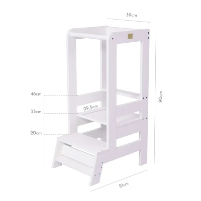 Afbeelding van Leertoren Keukenhelper grenenhout wit