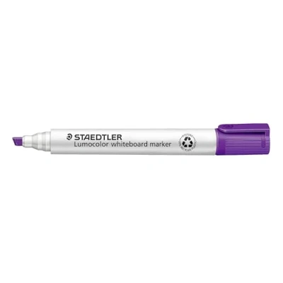 Afbeelding van STAEDTLER Whiteboard Marker Lumocolor, paars, droog en zonder resten afwasbaar, wigvormige punt ca. 2 of 5 mm, hoge kwaliteit, Made in Germany, 10 paarse markers, 351 B 6