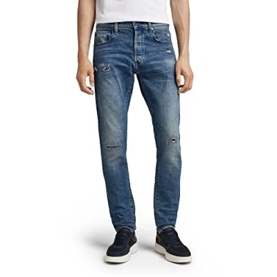 Afbeelding van G Star Raw 3301 Slim Jeans heren,Blauw (verharde cascade gerenoveerde C052 c966),29W / 34L