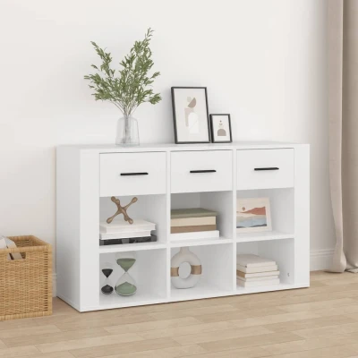 Afbeelding van Dressoir 100x30x59,5 cm bewerkt hout wit