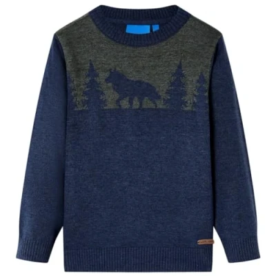 Afbeelding van Kindertrui gebreid 92 marineblauw