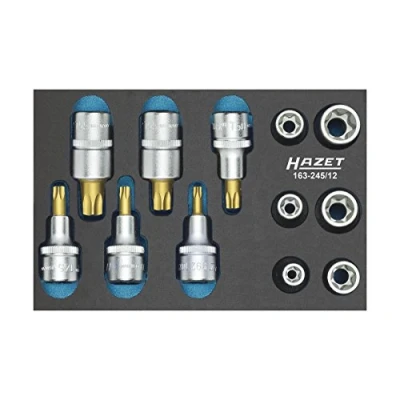 Afbeelding van Hazet 163 245/12 Dopsleutel bitinzetset 1/2 (12.5 mm) 12 delig