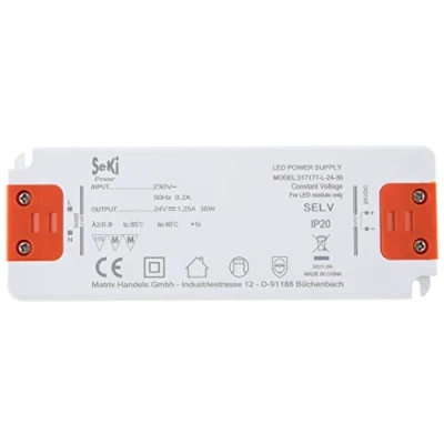 Afbeelding van SeKi LED Voeding L 30 24 24V 1,25A 30W; Driver Transformer Trafo, Wit
