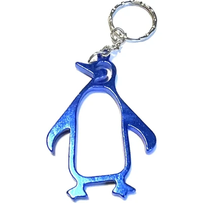 Afbeelding van Sleutelhanger Pinguin Pinguïn Blauw Flesopener van metaal