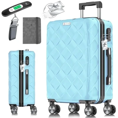Afbeelding van KESSER® Reiskoffer, koffer, handbagage, ABS, hardshellkoffer met cijferslot, kofferweegschaal en reisportemonnee, 360 wielen, rolkoffer voor business reizen, trolley telescoopstang