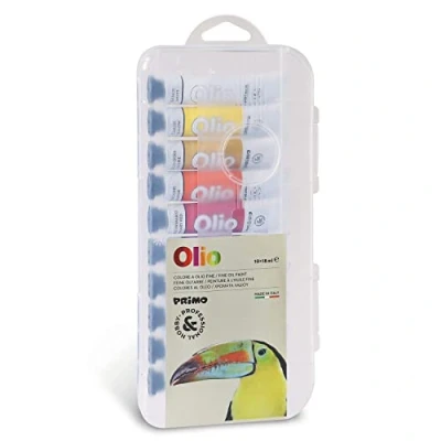 Afbeelding van PRIMO 425TO10P Fijne olieverf in 18 ml aluminium tube, 10 kleuren.
