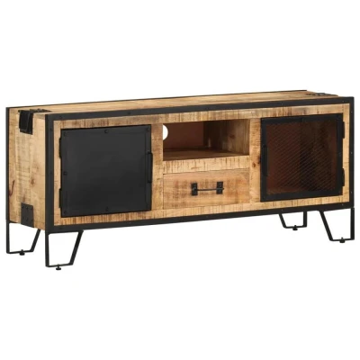 Afbeelding van Tv meubel 110x31x46 cm ruw mangohout