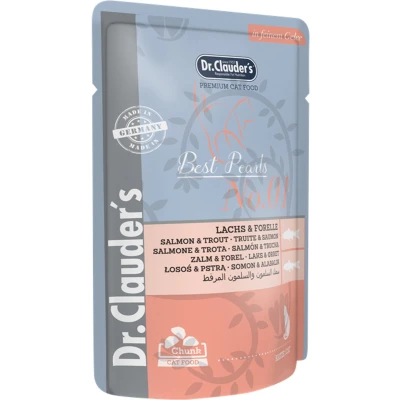 Afbeelding van Dr Clauder&#039;s Best Choice Cat P.B. 20x100g Zalm &amp; Forel in Gelei
