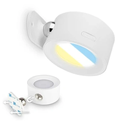 Afbeelding van BRILONER Sticklight LED wandlamp zonder netaansluiting en boren met oplaadbare batterij, touch, dimbaar, CCT, magnetisch afneembaar, lamp, wandlamp, leeslamp, 9x7,5x4 cm, wit