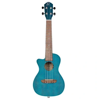 Afbeelding van Ortega RUOCEAN CE L Earth Series concert Size Ukulele Ocean Blue linkshandige elektrisch akoestische ukelele