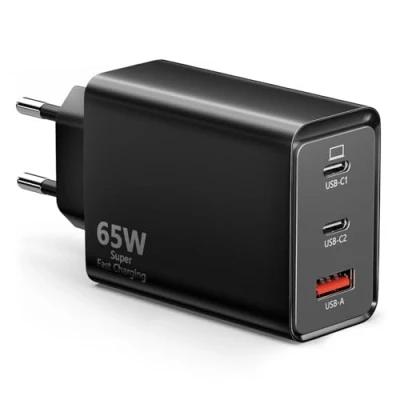 Afbeelding van USB C Oplader 65W, 3 Poorts【2 C+1 A】USB Voedingsadapter PPS Snellader PD+QC Compatibel met MacBook Pro/Air/ipad/iPhone 12/13/14/15/16 Pro Max/Samsung Galaxy S22/S23/S24/Tablet/Laptop