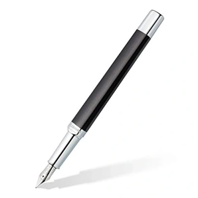 Afbeelding van STAEDTLER Vulpen triplus 474 F, kleur antiek antraciet, hoogwaardige metalen behuizing in ergonomische driehoekige vorm, stalen veer met patroon schrijfkleur blauw, F09 3