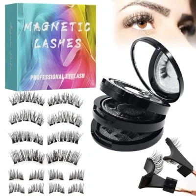 Afbeelding van Fengyang 5 paar magnetische wimpers, 3D herbruikbare wimperset met tang, geen lijm nodig, waterdichte dunne wimpers