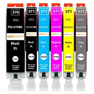 Afbeelding van Amaprint 6 XL cartridges compatibel met Canon PGI 570 CLI 571 voor Pixma MG7700 MG7750 MG7751 MG7752 MG7753 TS8000 TS8050 TS8051 TS8052 TS8053 TS9000 TS9050 TS9055