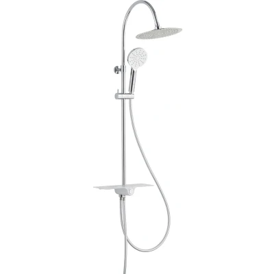 Afbeelding van Regendouche Opbouwset Schutte Aquastar 3 Functies Rond met Planchet Chroom Wit