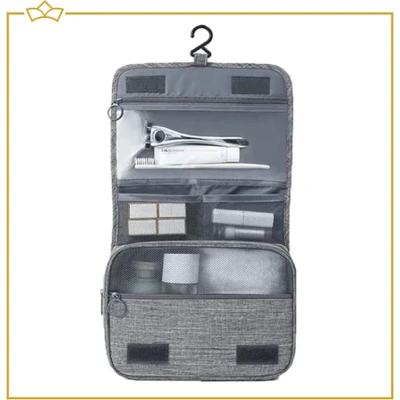 Afbeelding van ATTREZZO Toilettas hangend met Haak 23x19cm Make up tas Reizen Opbergtas badkamer Organizer