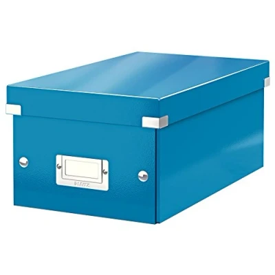 Afbeelding van Leitz WOW Click &amp; Store Kartonnen Opbergdoos 84% Gerecycled Karton 21 x 15 35.2 cm (BxHXD) Ideaal voor Thuiswerkplek Blauw