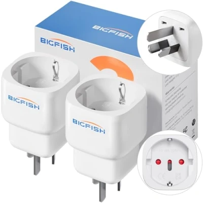Afbeelding van Bigfish adapter Australië Duitsland 2 stuks, reisadapter China stekker, stekkeradapter China, type I voor EU naar Australië/China/Argentinië/Nieuw Zeeland/Fiji, wit