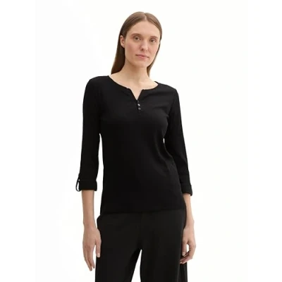 Afbeelding van Tom Tailor Henleyshirt met 7/8 mouw
