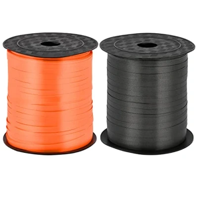 Afbeelding van NAUZE 2 Rolls 500 Yards Curling Linten Halloween Zwart Oranje Ballon Lint Voor Geschenkverpakking Party Decoratie