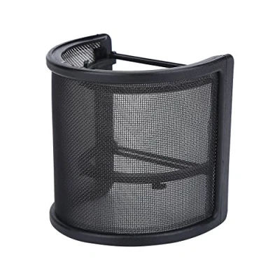 Afbeelding van Alomejor Microfoon Pop Filter Metalen Mesh Mic Cover Handheld Voorruit Windscherm Studio Shield Mount