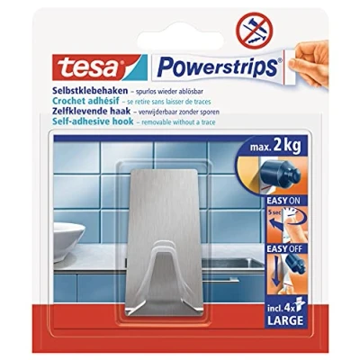 Afbeelding van tesa Powerstrips® haak L metaal rechthoekig