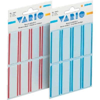 Afbeelding van Etiket HERMA 1903 54x19mm naametiket wit blauw zijde 16 stuks Blister a 2 vel 10