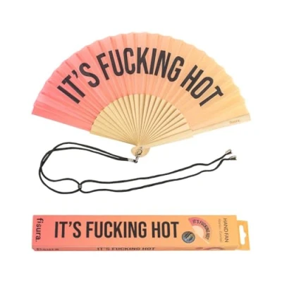 Afbeelding van Houten Waaier It&#039;s Fucking Hot/roze Oranje