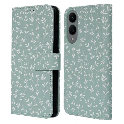 Afbeelding van imoshion Hoesje Geschikt voor Samsung Galaxy S25 Edge Design Bookcase smartphone Smoke Green Flowers