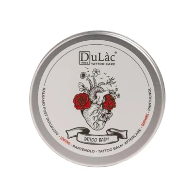 Afbeelding van Dulàc Tattoo Balm, 100% Natuurlijke Boter, 5% Panthenol, Bijenwas, Shea Butter, Hydrateert en Beschermt, Dermatologisch Getest, Made in Italy