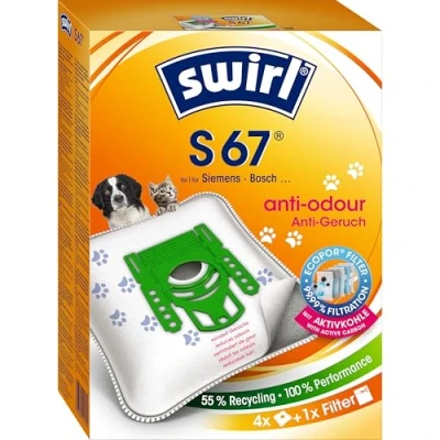 Afbeelding van Swirl S67 NeutralizAir stofzuigerzakken voor Siemens stofzuiger, 4 stuks + 1 filter