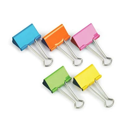 Afbeelding van Rapesco FBC19COL 19mm Foldback nietjes, gesorteerde kleuren, 10 stuks