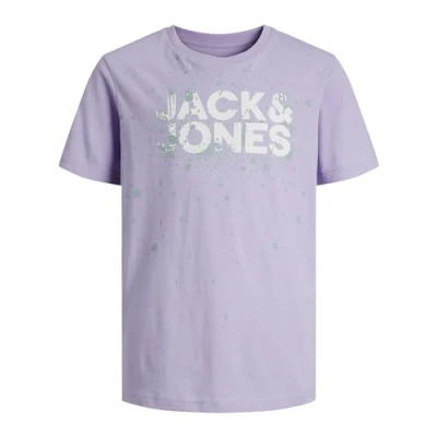 Afbeelding van JACK &amp; JONES Jcosplash SMU Tee Ss Crew Neck Jnr T shirt voor jongens, violet wit groen, 152 cm