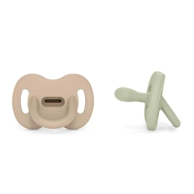 Afbeelding van Suavinex, Set van 2 siliconen fopspenen, 0 6 maanden, symmetrische speen Sx Pro, zacht, flexibel, ideaal om te slapen, voor orale ontwikkeling, kleur essence, Iers + groen