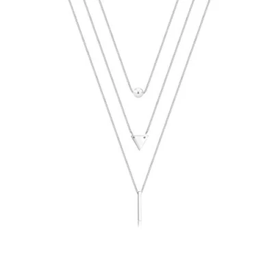 Afbeelding van Elli GEO Ketting silvercoloured, Dames, Maat: 40, Silver coloured