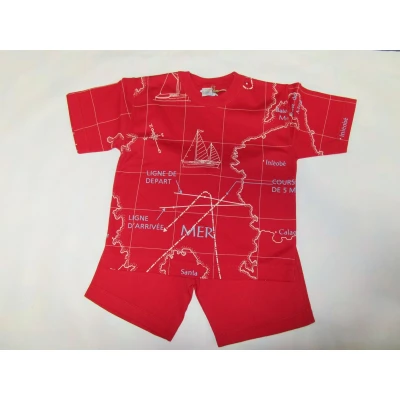 Afbeelding van Petit Bateau Zomer pyjama Jongen Rood 6 jaar 114