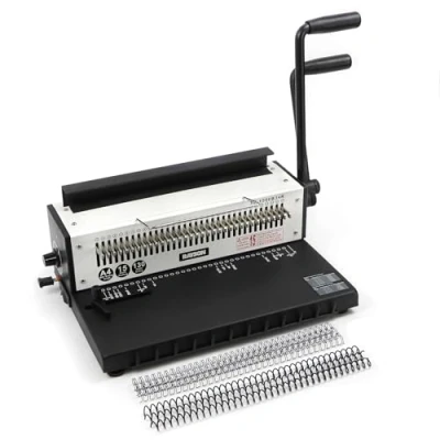 Afbeelding van RAYSON Draadbindmachine, 3:1 Verdeling, Slaat 15 Vellen Door, Bindt 130 Vellen, A4, Zware Bindmachine, TD 1500B34R