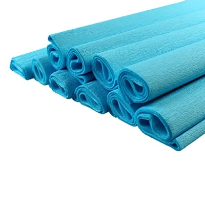 Afbeelding van Netuno 10 rollen crêpepapier, lichtblauw, 200 x 50 cm, knutselpapier, crêpepapier om te knutselen, blauw knutselcrêpepapier, deco rollen, blauwtinten,