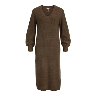 Afbeelding van Object Objmalena L S NOOS Gebreide jurk, Dames, Maat: Medium, Dark earth