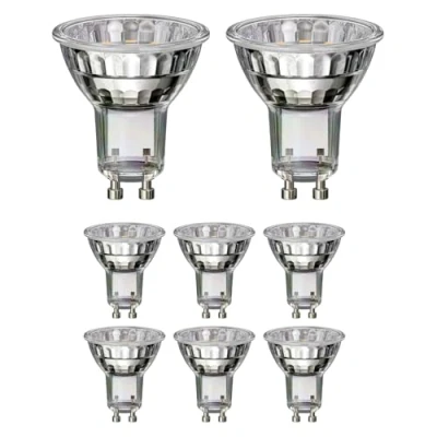 Afbeelding van ledscom.de 8 GU10 LED lampen, PAR16, warm wit (3000 K), 2,4 W, 227lm, 119, reflector spiegel (zilver)