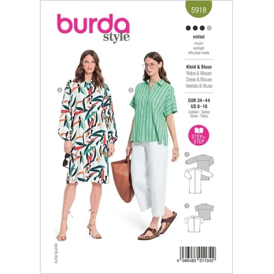 Afbeelding van Jurk/Blouse Burda 5918 34 44