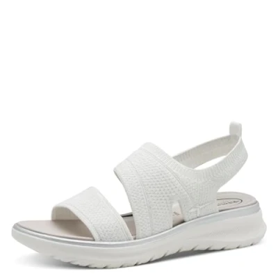 Afbeelding van Tamaris Sandalen met sleehak, Dames, Maat: 40, White silver Schoenen
