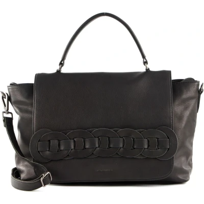 Afbeelding van FREDsBRUDER Leren Schoudertas Link Collection Chica Shoulder Bag Black Zwart