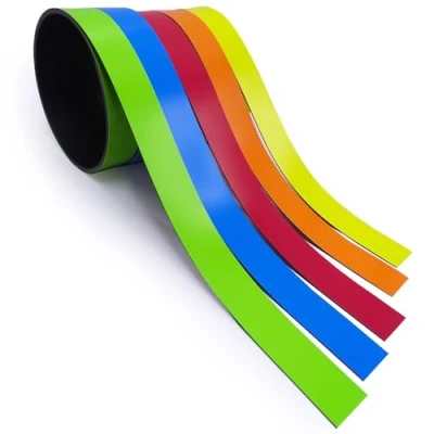 Afbeelding van 5 x magneetstrips op kleur gesorteerd I ca. 1 cm m magneetband om te markeren whiteboards opbergrekken kalender magnetische etiketten voor whiteboard Kanban Scrum Imag_210
