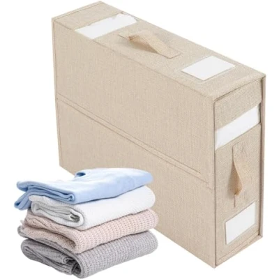 Afbeelding van Opvouwbare lakenorganizer, dekbedovertrek opbergdoos met transparant venster en handgrepen lakenorganizer voor waskast,