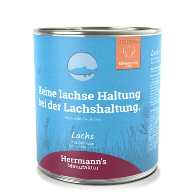 Afbeelding van Herrmann&#039;s Adult hond Zalm met abrikoos 800 gr. per 6 stuks