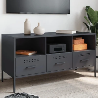 Afbeelding van vidaXL Tv meubel 100,5x39x50,5 cm koudgewalst staal antracietkleurig