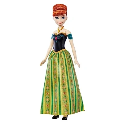 Afbeelding van Mattel Disney, Frozen Anna, Musical, zingende pop met één druk op de knop, speelgoed vanaf 3 jaar, Spaanse versie (HMG43)