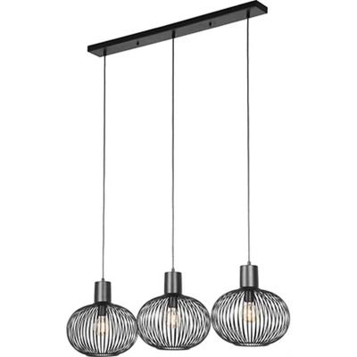Afbeelding van TRIO GILA Hanglamp Zwart mat excl. 3x E27 4W