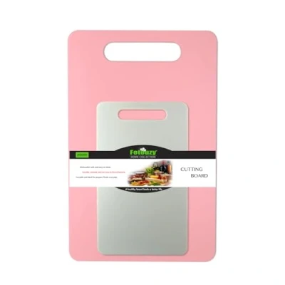 Afbeelding van Fotouzy Plastic Utility Snijplank met Handvatten, Voedselveilig PP Materiaal, BPA vrij, Afwasmachine veilig, Dikke Snijplank, Grote Grootte, Gemakkelijk Greephandvat, voor Keuken (Prinses Roze)
